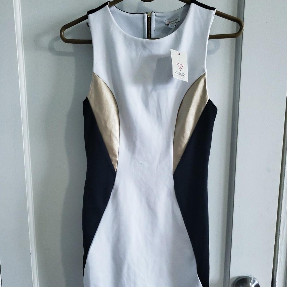 Womens Guess Sleeveless Black & White Dress